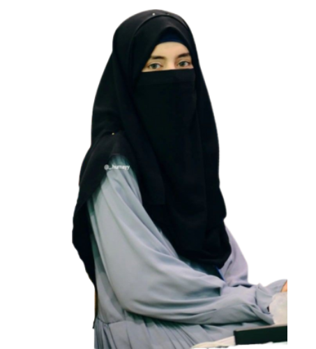 Grey hijab girl sitting